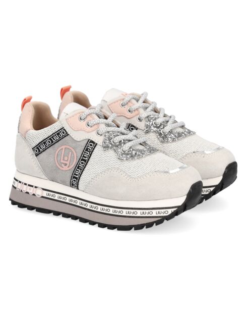 Sneakers en cuir mélangé Trinity rose/gris/blanc